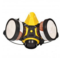 Masca secura pentru protectie respiratorie impotriva gazelor, vaporilor si particulelor, galbena de silicon cu 2 filtre, ITALKO