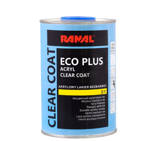 Lac acrilic incolor ECO PLUS 1L 2:1 rezistent la zgarieturi, RANAL