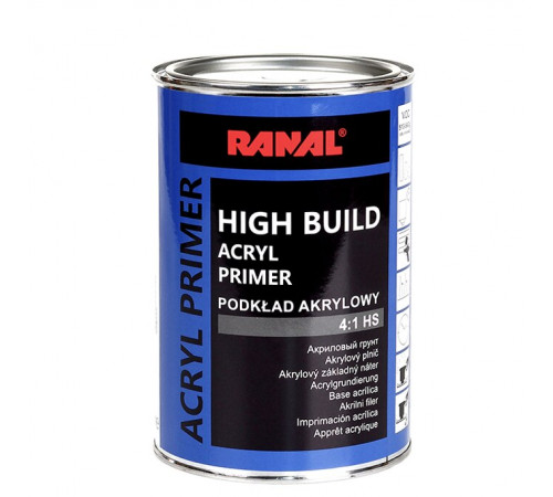 Filler acrilic HIGH BUILD 4:1 HS gri 0,8l+0,2l intaritor, RANAL